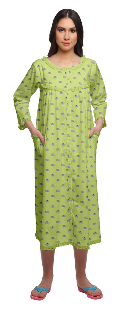 Moomaya Ночная рубашка с принтом 3-4 рукава, хлопковая пижама для кормящих мам