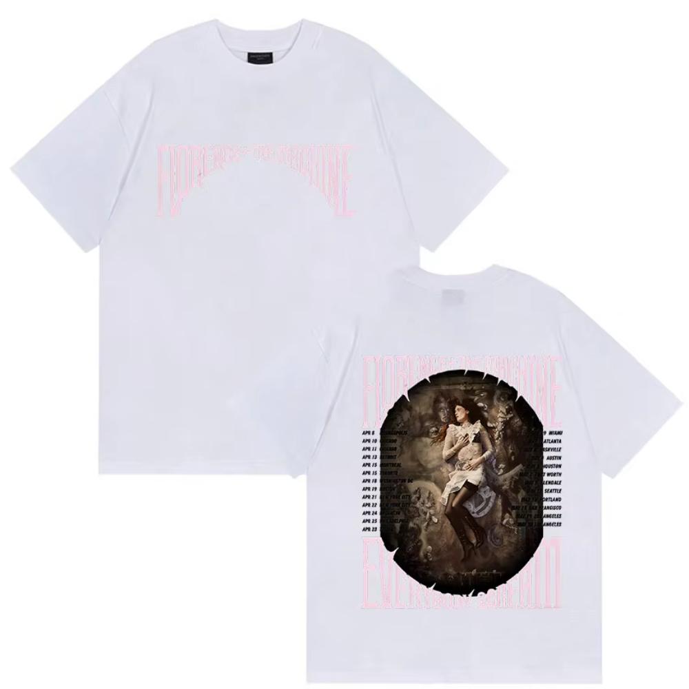 Florence  The Machine Everybody Scream Tour  Graphic TShirts Unisex Women Vintage Harajuku Oversized Cotton TShirt Streetwear