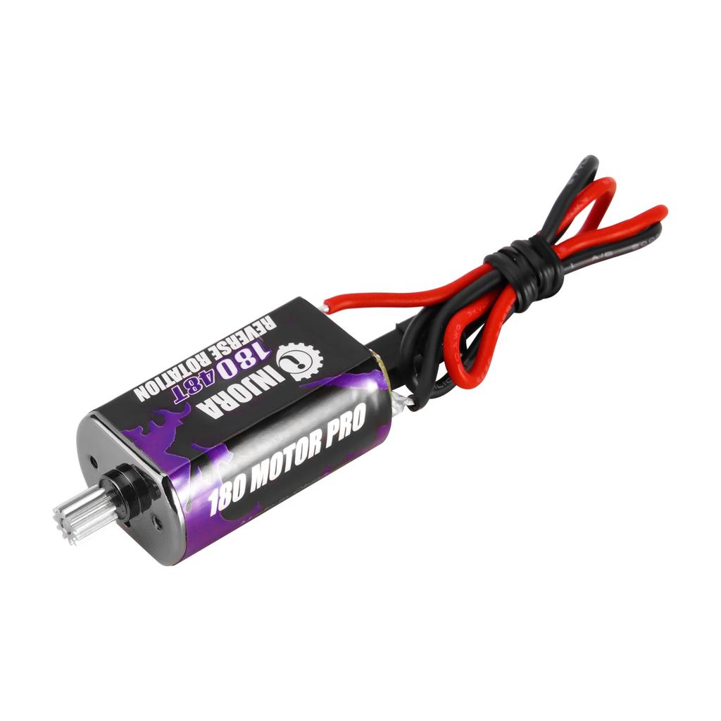 INJORA 180 Brushed Motor 48T 55T with Stainless Steel Pinion for 1/18 RC Crawler TRX4M Upgrade (INM11)