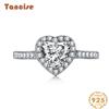 Tancise Women Classic 925 Sterling Silver Zircon Ring Ladies Jewelry Wedding Promise Party Gift
