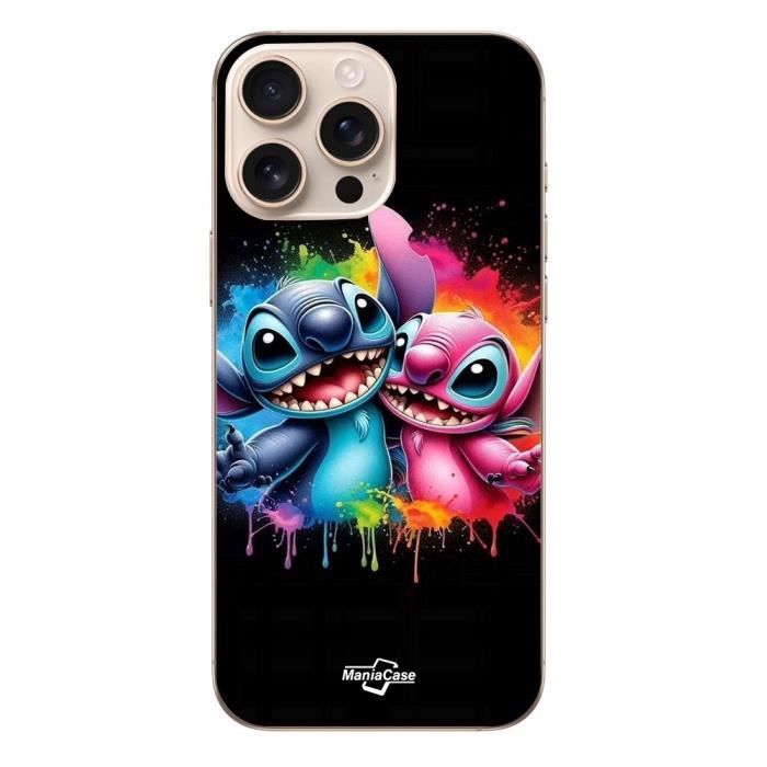Coque - Maniacase - Iphone 16 Pro - Stitch Angel - Souple - Coloré