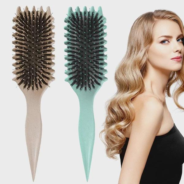 1pc Nylon Bristle Curl Defining Styling Brush for Dry Hair, Anti-frizz Detangling Hairbrush for Men and Women, Enhances Curl Definition and Separation