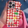 Красный клетчатый животный для Apple 17promax Мультяшный милый для IPhone16pro Объектив Все включено 15 Новый стиль