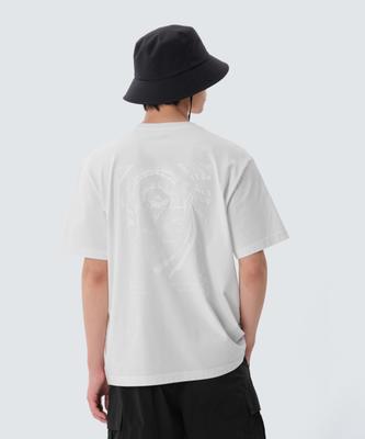 SNOWPEAK APPAREL Хлопковая футболка с коротким рукавом и графическим принтом из пеноматериала (S25Mmfts66) Белый с оттенком