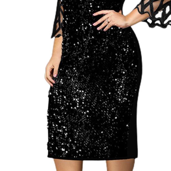 Леди Нижние юбки больших размеров блестящее вечернее платье в стиле пэчворк с блестками вечернее платье для банкета