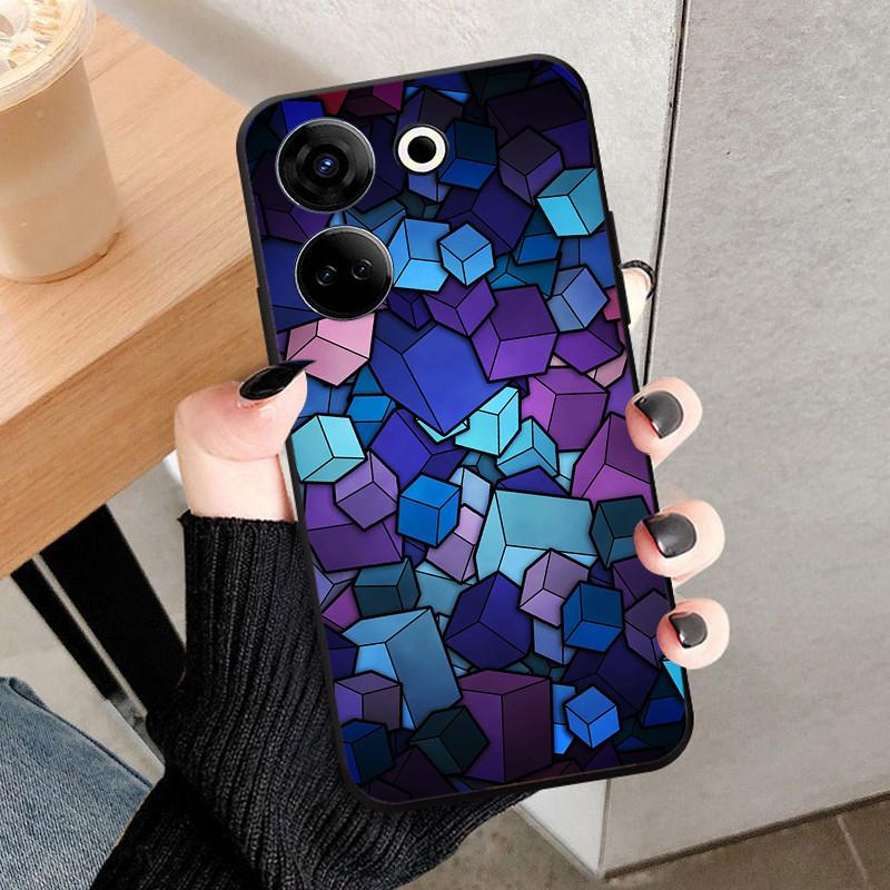 Для Tecno Camon 20 4G Чехол-крышка Для Camon 20 Pro 4G Fundas Черный Мягкий Силикон ТПУ Защитный Чехол для Телефона Camon20 Оболочка Coque
