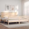 VidaXL Bed Frame with Headboard 200x200 Cm Solid Wood 3195241