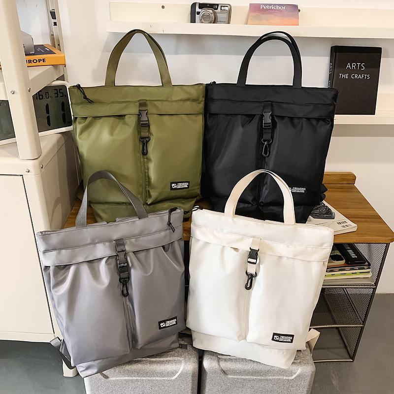 Рюкзак для студентов колледжа для мужчин и женщин, сумка для поездок на работу, однотонная повседневная сумка-тоут, рюкзак из водостойкого нейлона большой вместимости