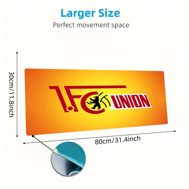 Union Berlin FC Mouse Pad, Large Gaming Desk Mat, Non-slip XXL Mousepad for Laptop & Tablet, Mini PC Playmat with Stitched Edges