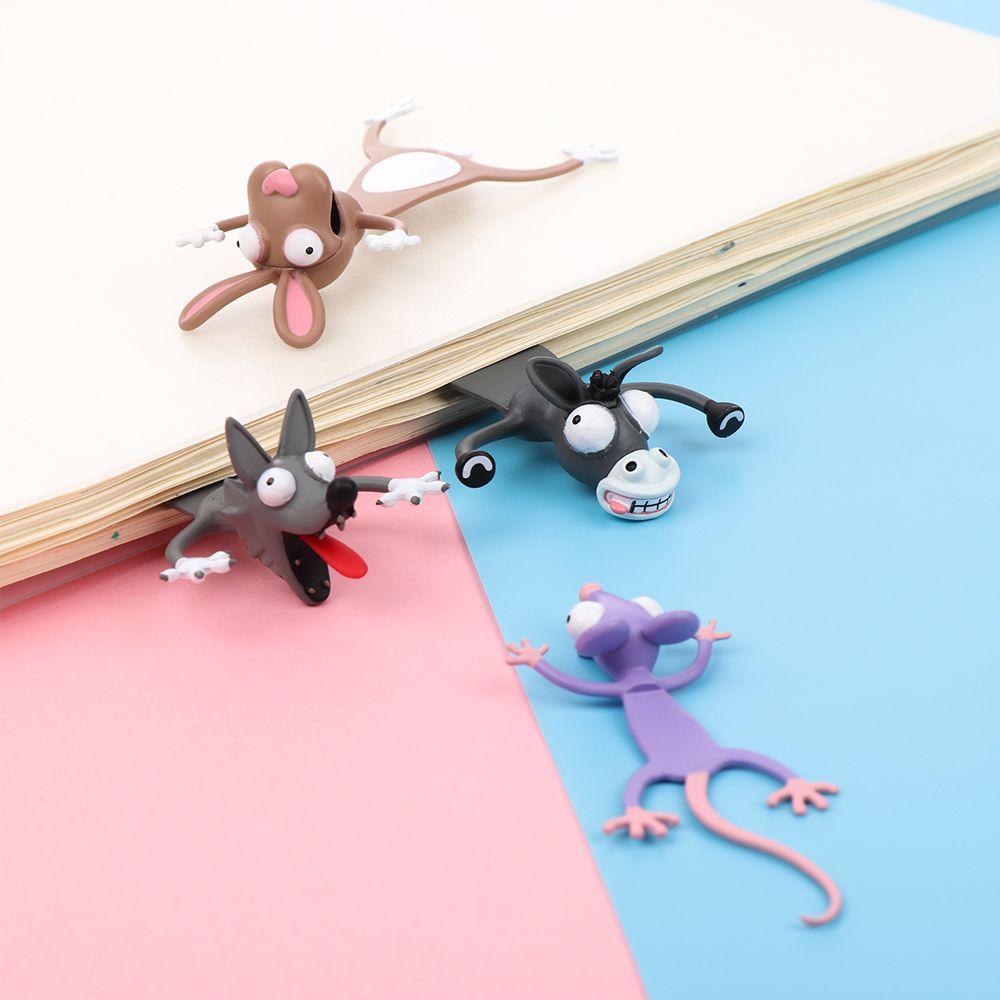 PVC Ocean Series Funny Stationery School Supplies Book Markers Cartoon Animal Style 3D Bookmarks
