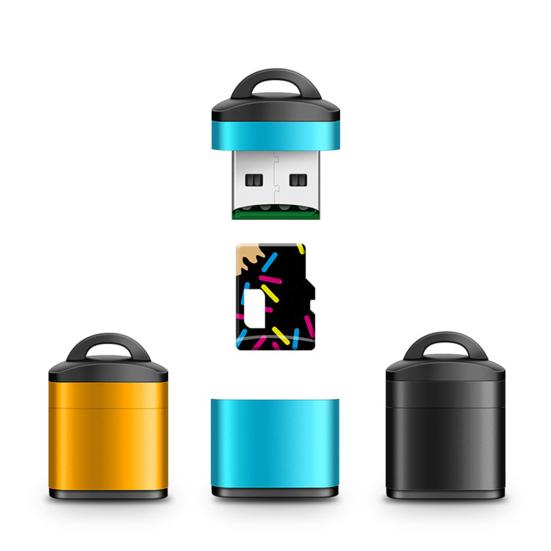 Высокоскоростной USB кардридер Портативный многослотовый адаптер для карт TF/SD, Plug-and-Play Быстрая передача данных Кардридер для телефона компьютера колонки