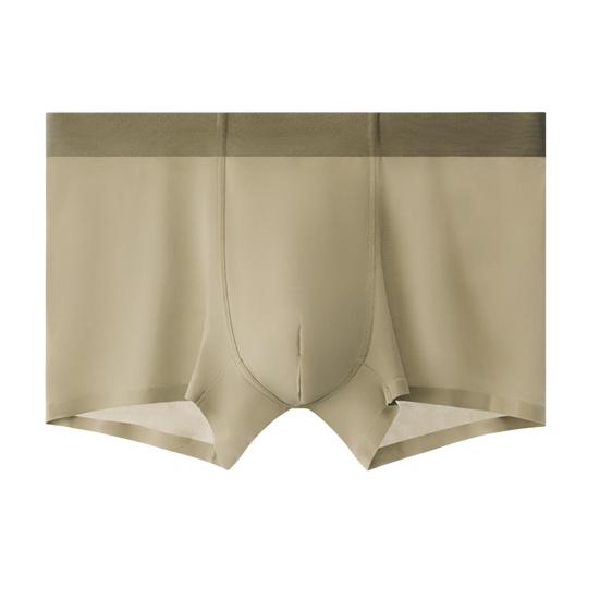 Men Boxer Underwear Elastic Mid-Waist Design Breathable Comfortable Shorts Briefs Ice Silk