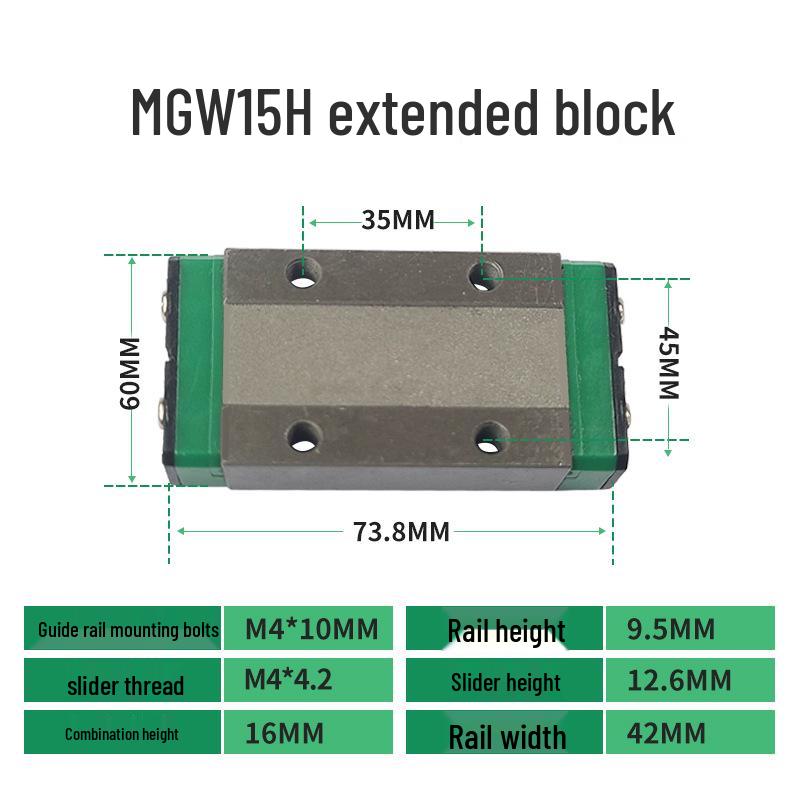 Мини-линейная направляющая с ползунком: MGN/MGW 7C/9C/12C/15C/9H/12H/15H