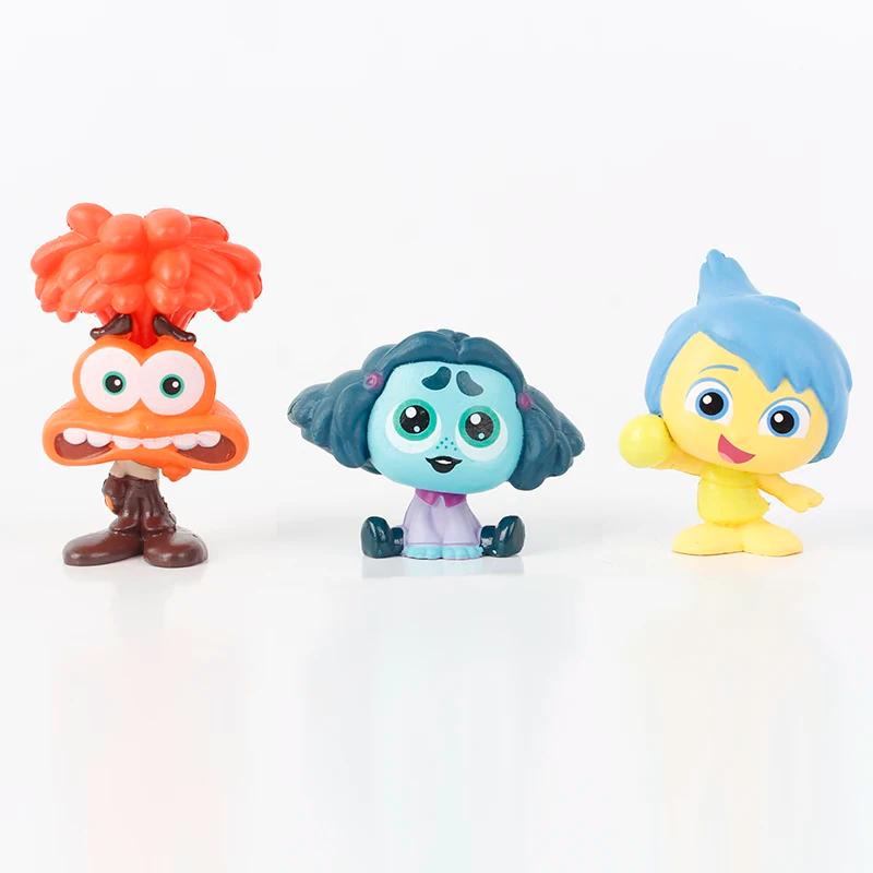 9 Piece Set Disney Mini Inside Out 2 Figure Toy Cartoon Movie Joy Anxiety Anger Sad Disgust Fear Model Doll Statue Kids Gift