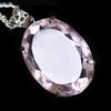 Lab Created 95.3 Ct CERTIFIED Pink Sapphire 925 Sterling Silver Oval Pendant MY-PD-117-NS