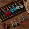 Minority Style Retro Colored Fringed Earrings Nostalgic Court Bohemian Personality Versatile Ear Hook