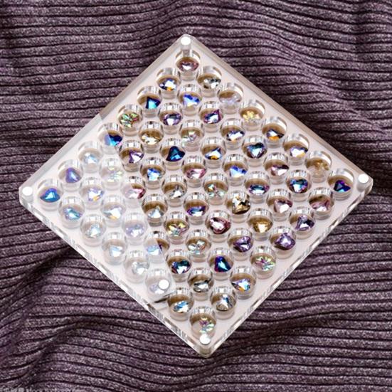 Подвеска для ногтей, коробка для хранения со стразами, с несколькими отделениями, прозрачная акриловая магнитная крышка, квадратная, прямоугольная, круглая, аксессуары для ювелирных изделий