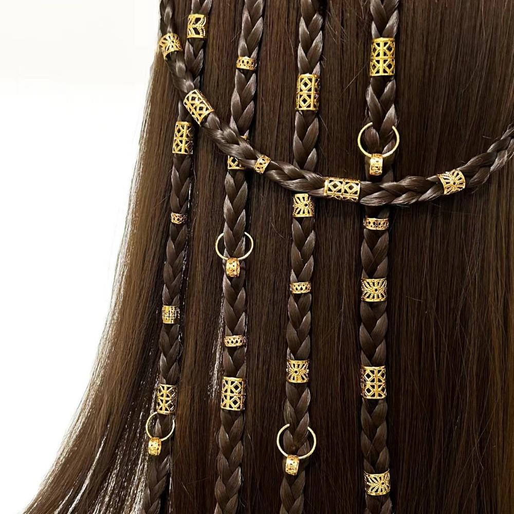 80pcs Dreadlock Hair Beads Alloy Hollow Hair Braid Rings For Girls Women Stylish Hair Jewelry Locks for Braids Hair Accessories