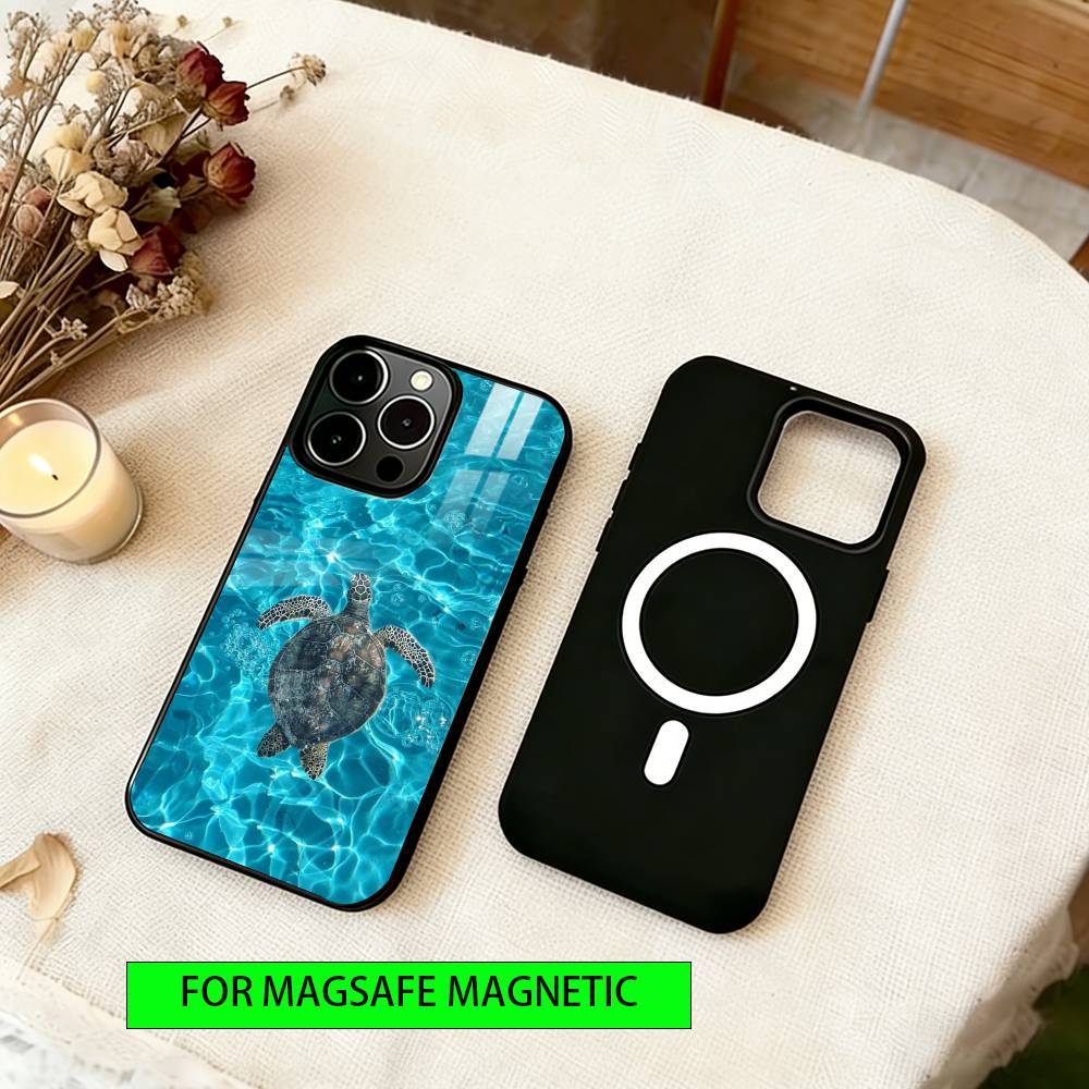 Чехол для телефона с морскими животными для iPhone 17, 16, 15, 14, 13, 12, 11 Plus, Pro, магнитный, для беспроводной зарядки Magsafe