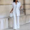 Women's Elegant White Suit Set with Sleeveless Vest and Matching Handbag, Available In Multiple Colors