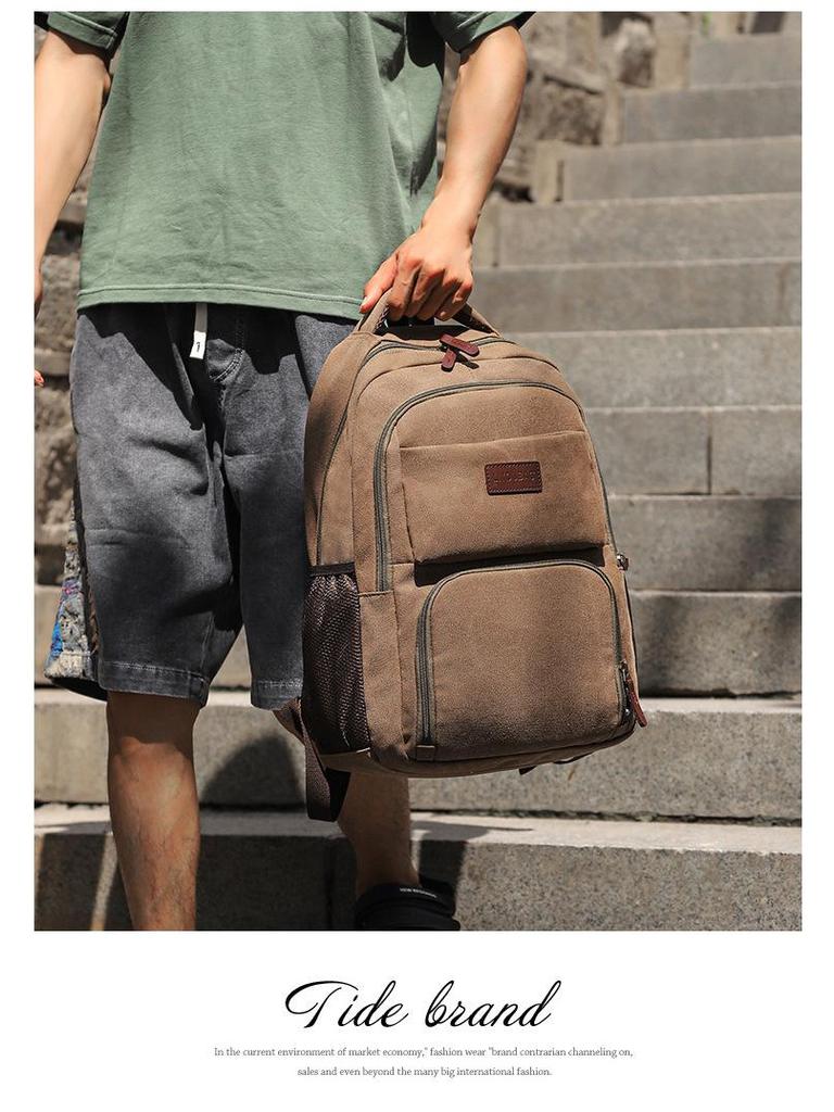 Высококачественный холщовый рюкзак: Унисекс, Большая вместимость, Водонепроницаемый, Повседневный