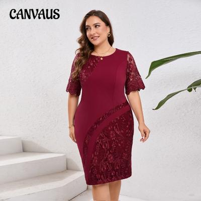 Плюс Размер Женское Летнее Вышитое Кружевное Лоскутное Платье Индивидуально Прикрывающее Ягодицы Платье
