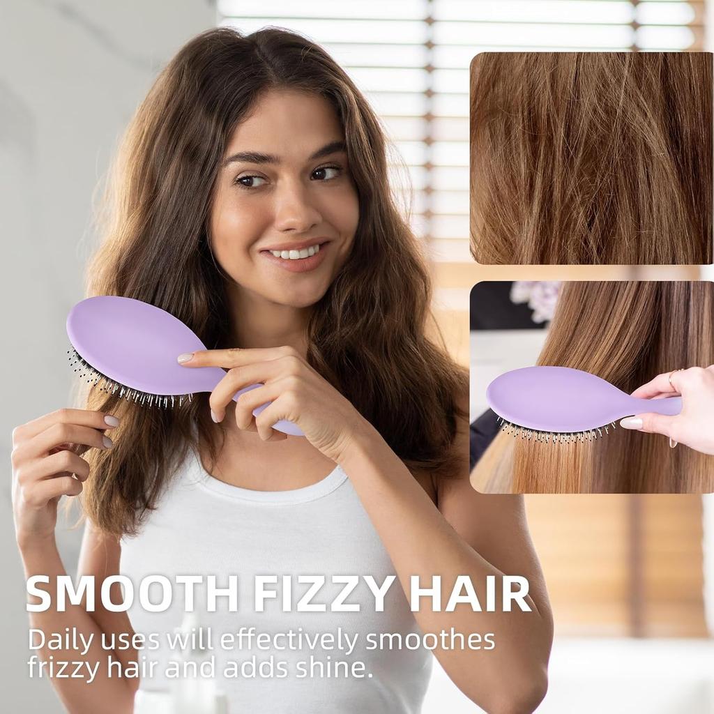 Щетка для волос со щетиной кабана для женщин и мужчин, Распутывающая щетка для волос для разглаживания, массажа, придания блеска, Распутывающая щетка с нейлоновой и натуральной щетиной для волос