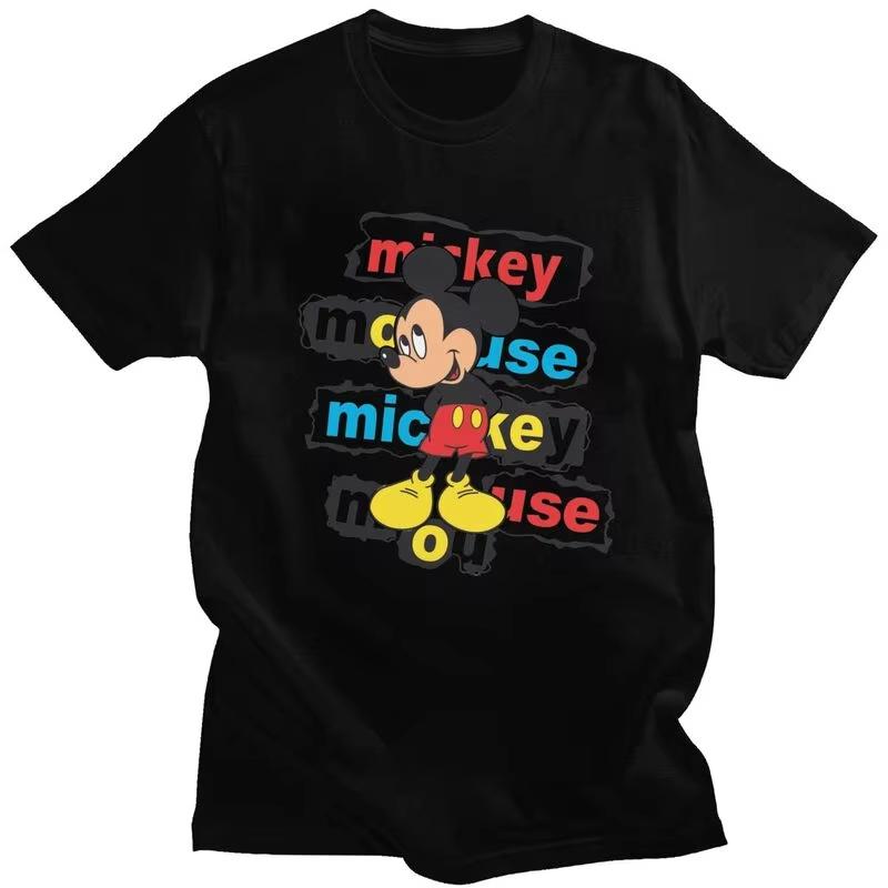 2025 New Custom Mens Mickey Mouse T Shirt Short Sleeves Cotton Tshirts Streetwear T-shirt Casual Tees Slim Fit Clothing