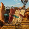 1/4Pcs Mini Girth Keychain Pendant Lightweight Crochet Knitting Saddle Key Chain Handmade Western Cowboy
