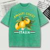 Amalfi Coast Italia Design Snow Wash T-Shirt Mens Summer Comfortable Short Sleeve Loose Unisex Cotton Tops Trendy Top
