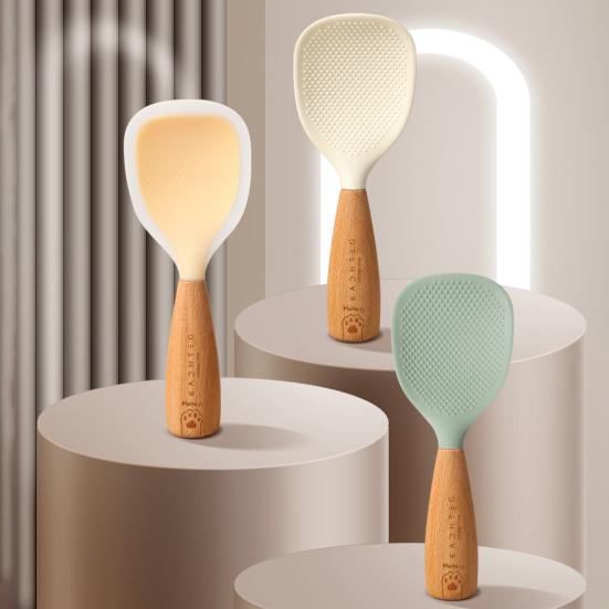 Silicone Rice Spoon Non-Stick Food Grade with Standing Feature High Temperature Resistant Rice Spoon