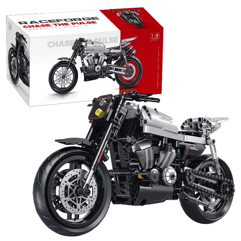 553 детали XR 1200 MOC Строительные блоки Модель Круизного Мотоцикла 1:Набор из 8 классических ретро-автомобилей для дороги, конструктор DIY, игрушки для мальчиков, подарок детям