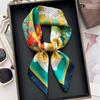 Peony Flower Silk Scarf Female Versatile High-End Small Square Scarf Scarf Temperament Plant Flower Scarf