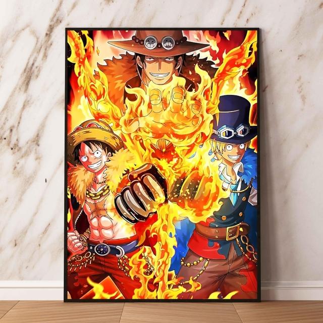 Poster and Printmaking Integrated Luffy Ace Sabo Bedroom Wall Decoration Classic Modular Painting