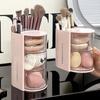 Rotating Cosmetic Storage Box Makeup Puff Makeup Egg Shelf Holder Dustproof Desktop Remover Cotton Brush Storage Rack Organizer