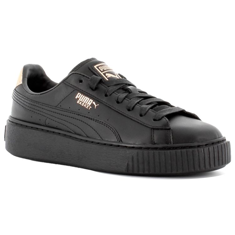 Puma Платформа Корзина Rg Легкие Прочные Нескользящие Низкие Спортивные Кроссовки Женские кроссовки Черный 368190-01