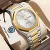 Mens Luxury Watches Octagonal Stainless Steel Analog Quartz Watch with Day Date, Waterproof Luminous Casual Watch