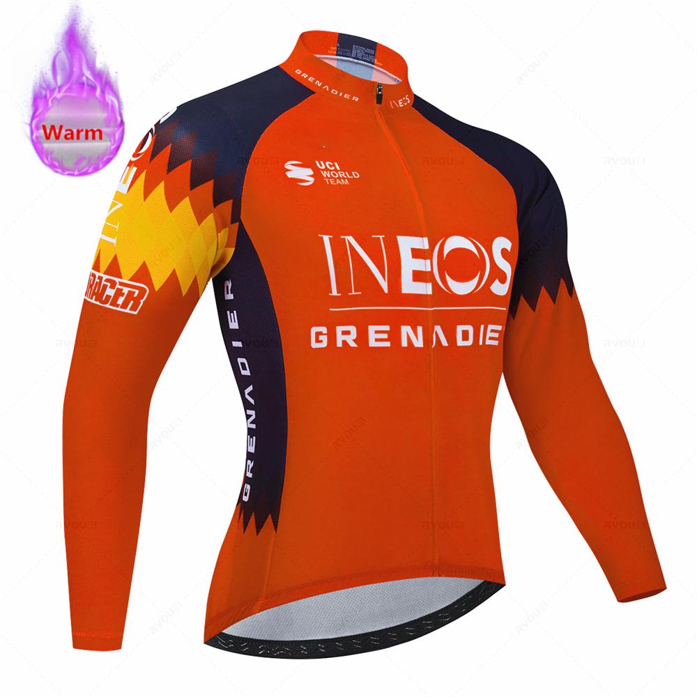 Ineos Зимняя термобельё для велоспорта Мужской джерси костюм для велоспорта Одежда для активного отдыха на природе Комбинезон с брюками Ropa Maillot Ciclismo Hombre