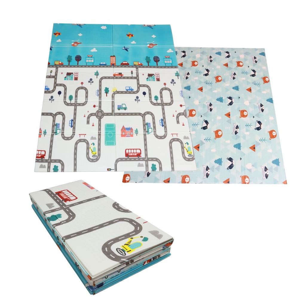 folding mat 150x180x1cm - forest/road