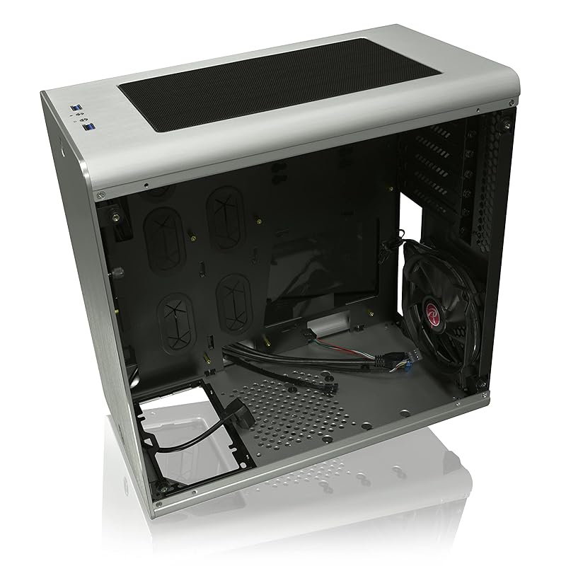 Корпус RAIJINTEK из алюминия ATX, совместимый с материнской платой, средней башни, оснащен закаленным стеклом толщиной 3 мм с обеих сторон 0R200054 (СЕРЕБРЯНОЕ ОКНО ФЕТИДЫ)