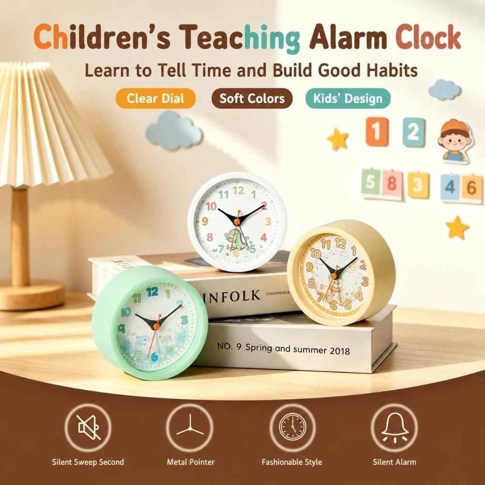 Non-ticking Bedside Clock Silent Wake-up Clock Cartoon Desk Clock Children Students