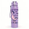 1PC Silly Goose Pastel Cartoon Character Print 750ml Color Plastic Sports Water Bottle Leakproof Flip Straw Lid Suitable for Sports Office Home Use