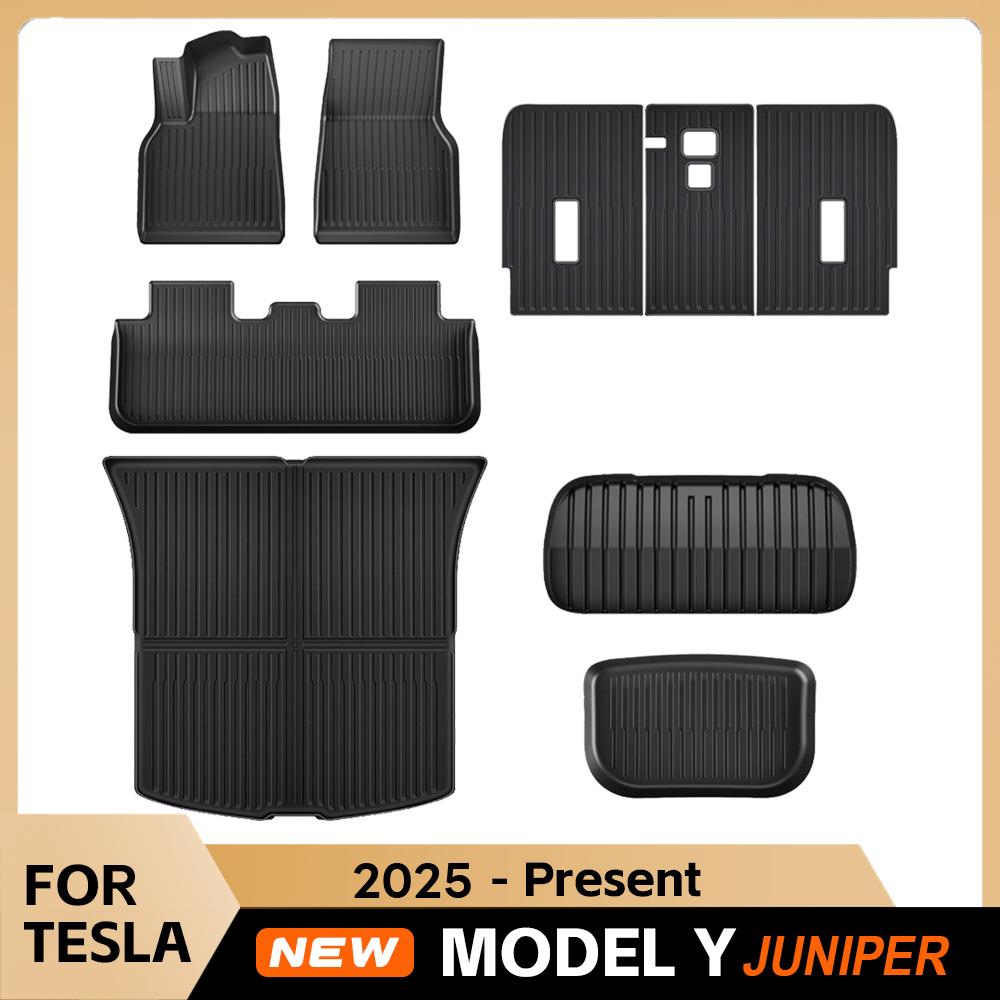 For 2025 2026 Tesla Model Y Juniper Premium Performance Floor Mats Trunk Mats Cargo Liners Seat Back Cover Protector Accessories