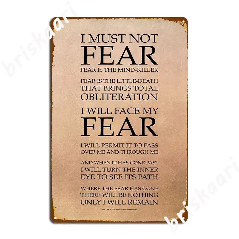 DORA Tin Sign Fear Is The Mind Killer Dune Litany Poster Metal Plaque Funny Wall Decor Cave Pub The Mind Killer Dune Litany Tin Sign Poster