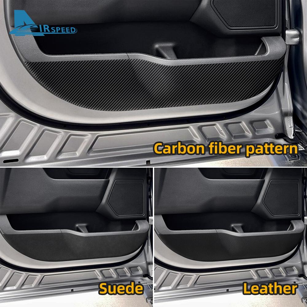 Door Anti-Kick Pad For Ford F-150 2021 2022 2023 2024 2025 LHD RHD Car Leather Carbon Mat Trim Accessories