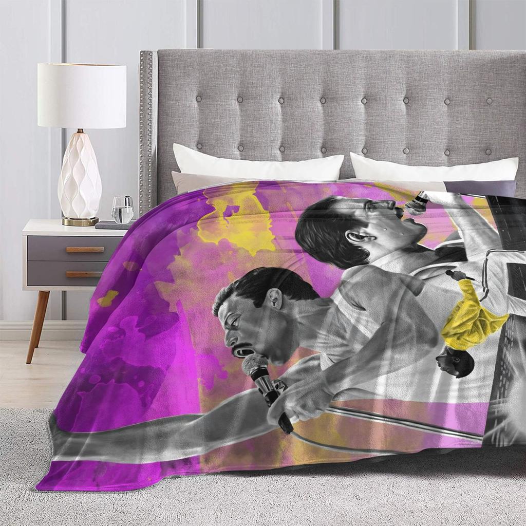 Singer Freddie Mercurys Plush Blanket Boy Girl Flannel Throw Blanket For Couch Bed Soft Warm Design Quality Bedspread Gift Idea