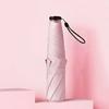 Japanese Ultra-Light 6-Bone Ultra-Light Feather Umbrella Vinyl Sun Protection Sunshade Folding Girl Portable Pencil Umbrella
