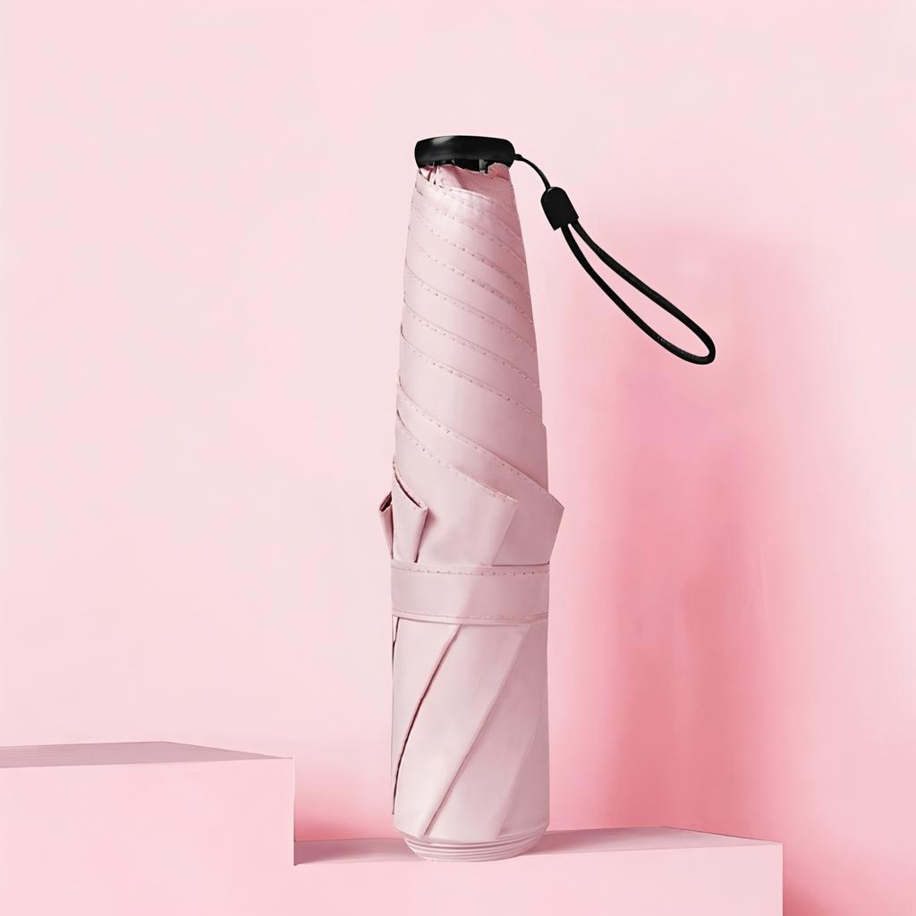 Japanese Ultra-Light 6-Bone Ultra-Light Feather Umbrella Vinyl Sun Protection Sunshade Folding Girl Portable Pencil Umbrella
