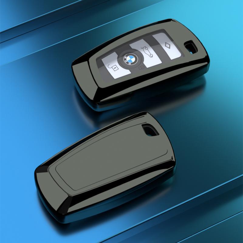 Compatible BMW Key Case for X3, X4, 1, 3, 5, & 7 Series - Decorative Key Shell & Chain