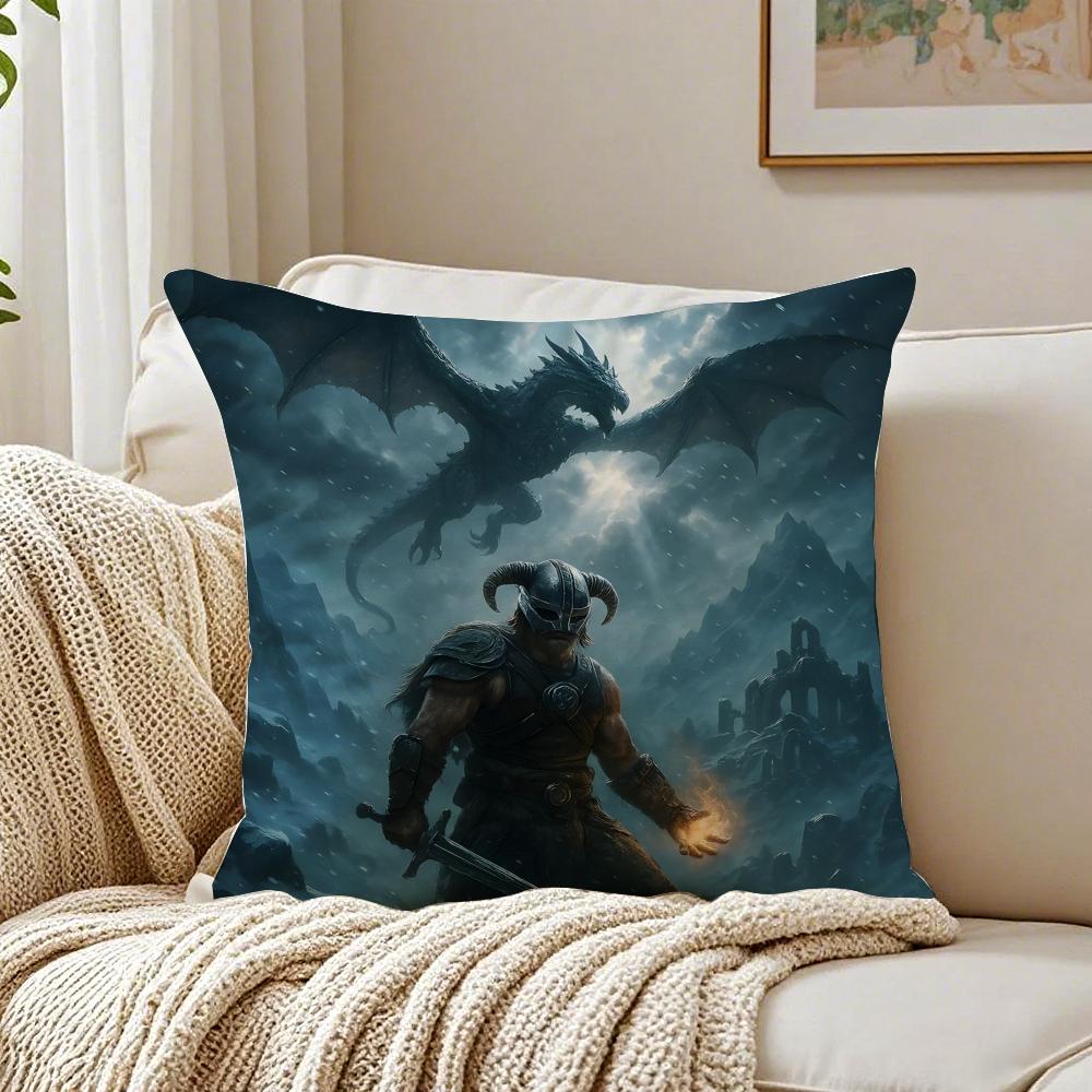 Game OpenWorld The EElder SScrolls V Cushion Cover Pillowcase Antidustmite living Room Sofa Decor Cushion Room